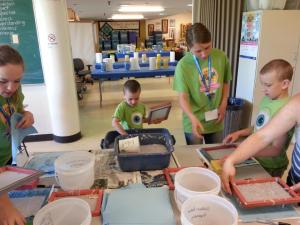 Russel and Randal making paper