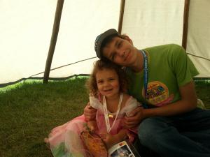Princess Cydnee and big brother Raimond in a TeePee
